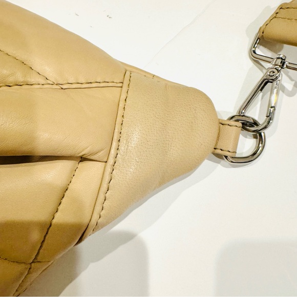 STYLISM Beige Sheepskin Oversized Puffy Quilted Sling Bag - Picture 7 of 11